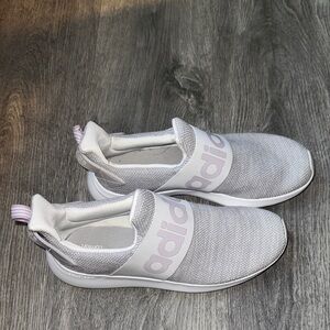 Adidas Women's Light Gray/Lavendar Slip-On Sneakers
